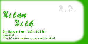 milan wilk business card